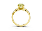 Yellow gold Fancy Yellow Round Cut Diamond Solitaire Ring with Side Stones and Four-Prong Setting_20