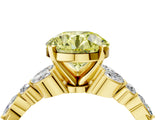 Yellow gold Fancy Yellow Round Cut Diamond Solitaire Ring with Side Stones and Four-Prong Setting_21
