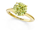Yellow gold Fancy Yellow Round Cut Diamond Solitaire Ring with Six-Prong Setting and Classic Band_60