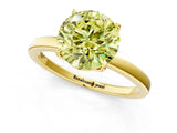Yellow gold Fancy Yellow Round Cut Diamond Solitaire Ring with Thin Band and Prong Setting_13