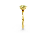Yellow gold Fancy Yellow Round Cut Diamond Solitaire Ring with Thin Band and Prong Setting_14