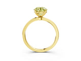 Yellow gold Fancy Yellow Round Cut Diamond Solitaire Ring with Thin Band and Prong Setting_15