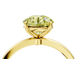Yellow gold Fancy Yellow Round Cut Diamond Solitaire Ring with Thin Band and Prong Setting_16