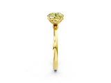 Yellow gold Fancy Yellow Round Cut Diamond Solitaire Ring with Thin Band and Prong Setting_26