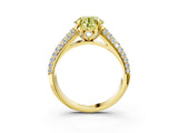 Yellow gold Fancy Yellow Round Cut Diamond Solitaire Ring with Three-Row Pavé Band and Four-Prong Setting_20