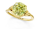 Yellow gold Fancy Yellow Round Cut Diamond Solitaire Ring with Twist Band and Four-Prong Setting_35