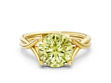 Yellow gold Fancy Yellow Round Cut Diamond Solitaire Twist Band Prong Setting Ring_67