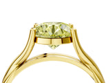 Yellow gold Fancy Yellow Round Cut Diamond Solitaire Twist Band Prong Setting Ring_71