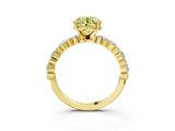 Yellow gold Fancy Yellow Round Cut Diamond Solitaire with Side Stones, Pave Band, Four-Prong Setting_44