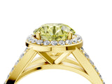 Yellow gold Fancy Yellow Round Cut Diamond Split Shank Halo Ring with Four-Prong Setting_21