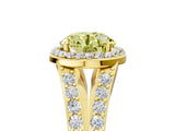 Yellow gold Fancy Yellow Round Cut Diamond Split Shank Halo Ring with Four-Prong Setting_22