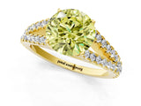 Yellow gold Fancy Yellow Round Cut Diamond Split Shank Pavé Engagement Ring with Four-Prong Setting_19