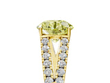 Yellow gold Fancy Yellow Round Cut Diamond Split Shank Pavé Engagement Ring with Four-Prong Setting_23