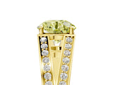 Yellow gold Fancy Yellow Round Cut Diamond Split Shank Ring with Pavé Band and Four-Prong Setting_22