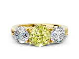 Yellow gold Fancy Yellow Round Cut Diamond Three-Stone Ring with Prong Setting and Classic Band_51