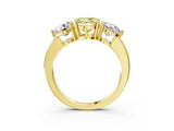 Yellow gold Fancy Yellow Round Cut Diamond Three-Stone Ring with Prong Setting and Classic Band_54