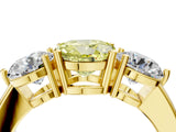 Yellow gold Fancy Yellow Round Cut Diamond Three-Stone Ring with Prong Setting and Classic Band_55