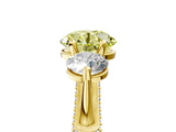Yellow gold Fancy Yellow Round Cut Diamond Three-Stone Ring with Prong Setting and Pavé Band_5