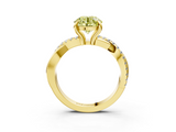 Yellow gold Fancy Yellow Round  Cut Diamond Twist Band Solitaire with Prong Setting_3