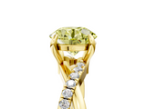 Yellow gold Fancy Yellow Round  Cut Diamond Twist Band Solitaire with Prong Setting_5