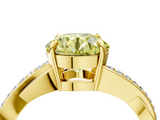 Yellow gold Fancy Yellow Round  Cut Diamond Twisted Band Engagement Ring with Prong Setting_7