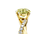 Yellow gold Fancy Yellow Round  Cut Diamond Twisted Band with Pavé Setting and Four-Prong Setting_5