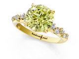 Yellow gold Fancy Yellow Round  Cut Diamond Vine Band with Four-Prong Setting_1