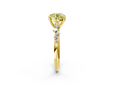 Yellow gold Fancy Yellow Round  Cut Diamond Vine Band with Four-Prong Setting_2