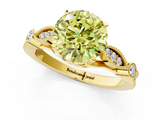 Yellow gold Fancy Yellow Round  Cut Diamond with Milgrain Marquise and Bezel Accents on a Solitaire Band with Prong Setting_1