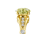 Yellow gold Fancy Yellow Round  Cut Diamond with Milgrain Marquise and Bezel Accents on a Solitaire Band with Prong Setting_5