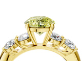 Yellow gold Fancy Yellow Round  Cut Five-Stone Prong Set Diamond Ring with Classic Band_34
