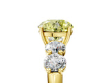 Yellow gold Fancy Yellow Round  Cut Five-Stone Prong Set Diamond Ring with Classic Band_35