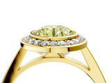 Yellow gold Fancy Yellow Round Cut Halo Bezel Diamond Pave Band Ring_4