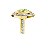 Yellow gold Fancy Yellow Round Cut Halo Bezel Diamond Pave Band Ring_5