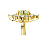 Yellow gold Fancy Yellow Round Cut Halo Diamond Cluster Ring with Marquise and Round Stones on a White Gold Band with Prong Setting_5