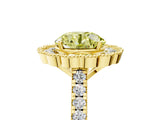 Yellow gold Fancy Yellow Round  Cut Halo Diamond Engagement Ring with Pavé Band and Four-Prong Setting_26