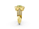 Yellow gold Fancy Yellow Round Cut Halo Diamond Engagement Ring with Pave Split Shank and Four-Prong Setting_2