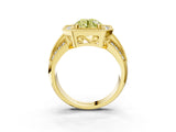 Yellow gold Fancy Yellow Round Cut Halo Diamond Engagement Ring with Pave Split Shank and Four-Prong Setting_3