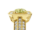Yellow gold Fancy Yellow Round Cut Halo Diamond Engagement Ring with Pave Split Shank and Four-Prong Setting_5
