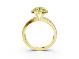 Yellow gold Fancy Yellow Round  Cut Halo Diamond Engagement Ring with Split Shank and Four-Prong Setting_3
