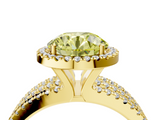 Yellow gold Fancy Yellow Round  Cut Halo Diamond Engagement Ring with Split Shank and Four-Prong Setting_4