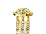 Yellow gold Fancy Yellow Round  Cut Halo Diamond Engagement Ring with Split Shank and Four-Prong Setting_5