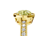 Yellow gold Fancy Yellow Round  Cut Halo Diamond Pave Band Ring with Four-Prong Setting_5