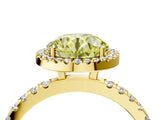 Yellow gold Fancy Yellow Round Cut Halo Diamond Pave Band with Prong Setting_4