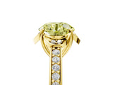 Yellow gold Fancy Yellow Round  Cut Halo Diamond Ring with Channel Set Band and Four-Prong Setting_34
