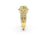 Yellow gold Fancy Yellow Round Cut Halo Diamond Ring with Split Shank and Four-Prong Setting_27