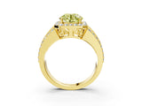 Yellow gold Fancy Yellow Round Cut Halo Diamond Ring with Split Shank and Four-Prong Setting_28