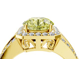 Yellow gold Fancy Yellow Round Cut Halo Diamond Ring with Split Shank and Four-Prong Setting_29