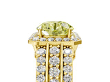 Yellow gold Fancy Yellow Round Cut Halo Diamond Ring with Split Shank and Four-Prong Setting_30