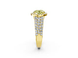 Yellow gold Fancy Yellow Round Cut Halo Pavé Diamond Engagement Ring with Split Shank and Four-Prong Setting_5
